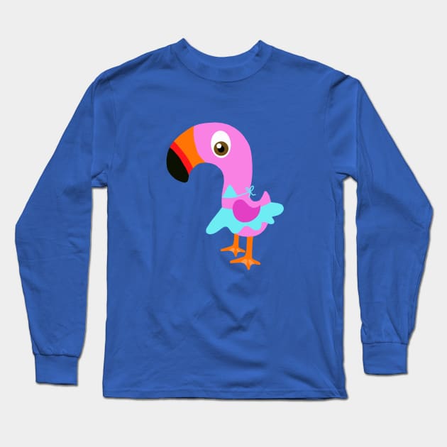 flamingo Long Sleeve T-Shirt by ElviaMontemayor